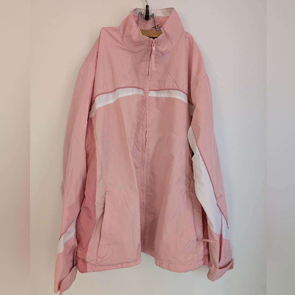 2/$25 Vintage Windbreaker 1990s Penmans Jacket, Pink And White, Size Large